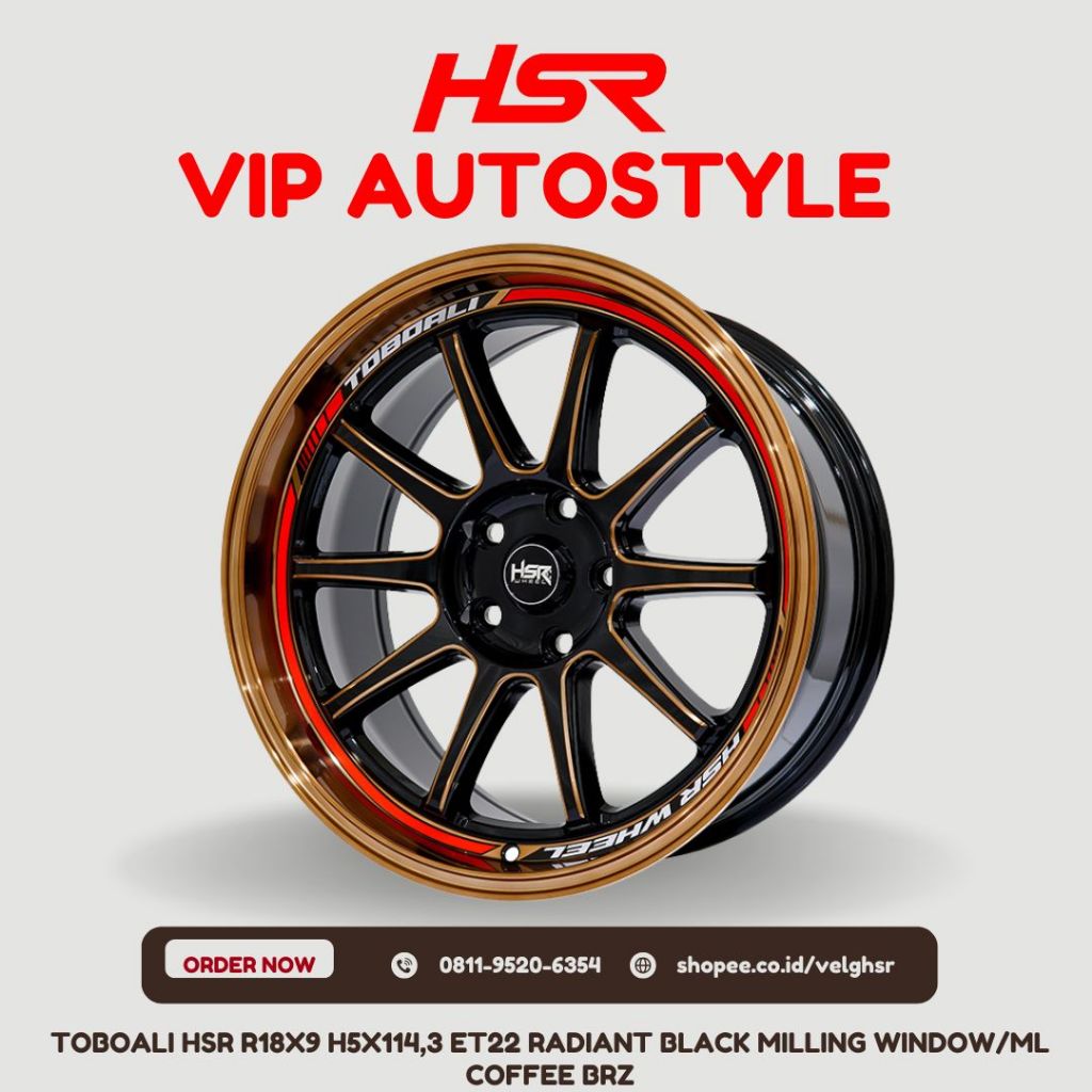 Velg Mobil Racing Hsr Ring 18 Untuk Innova Terios Rush Crv Brv Hrv Expander, Hsr Toboali Ring 18