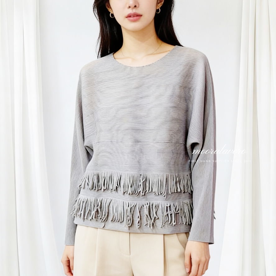 SUZIE CLASSY PLEATS FRINGE LOOSE TOP NAIK TURUN KOREAN STYLE READY BANGKOK PREMIUM COLLECTIONS BKK