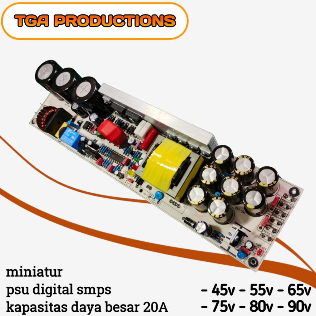 power Supply Psu Smps HB ocp 20a Daya 2500watt ct 45-90volt halfbridge trafo suplay audio sound ampl