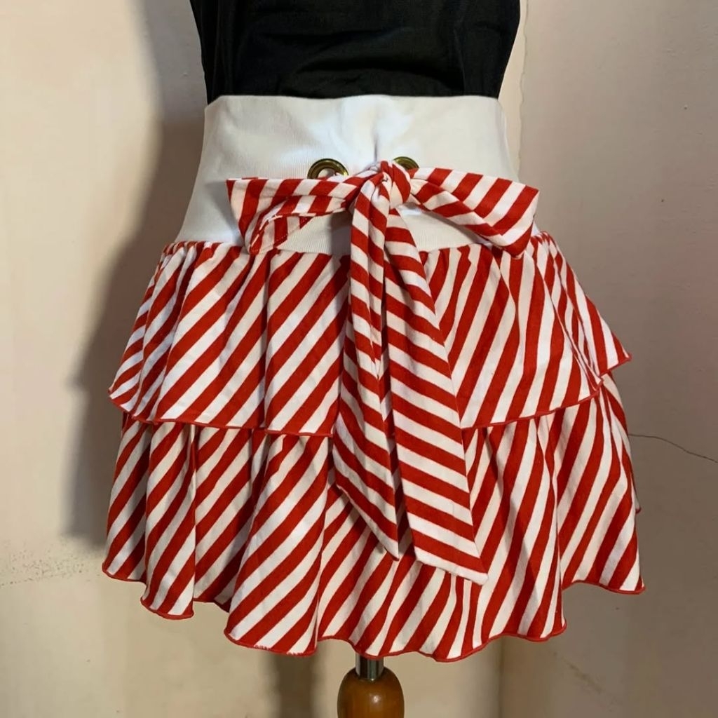 Liz lisa ribbon stripes circus layered tiered skirt kawaii kawai coquette dollete gothic grunge prin
