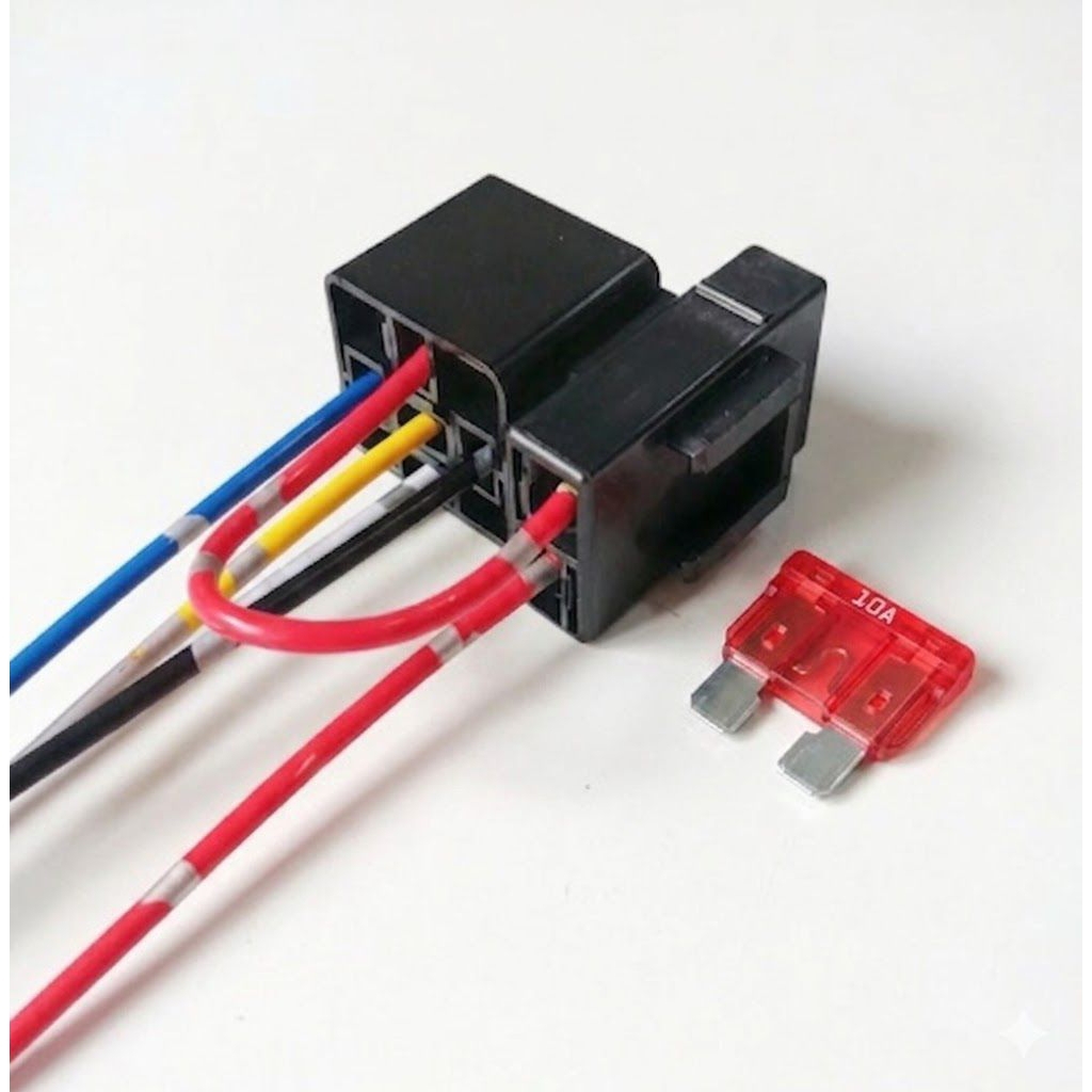 SOKET RELAY 4 KAKI + SOKET SIKRING | SOKET RELAY GANDENG PLUS SOKET SIKRING