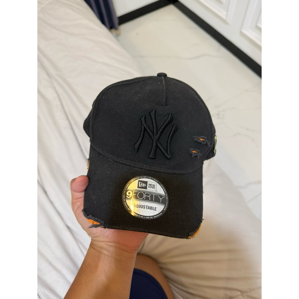 New Era 940AF NY Yankee Cotton Damage Cap - Black