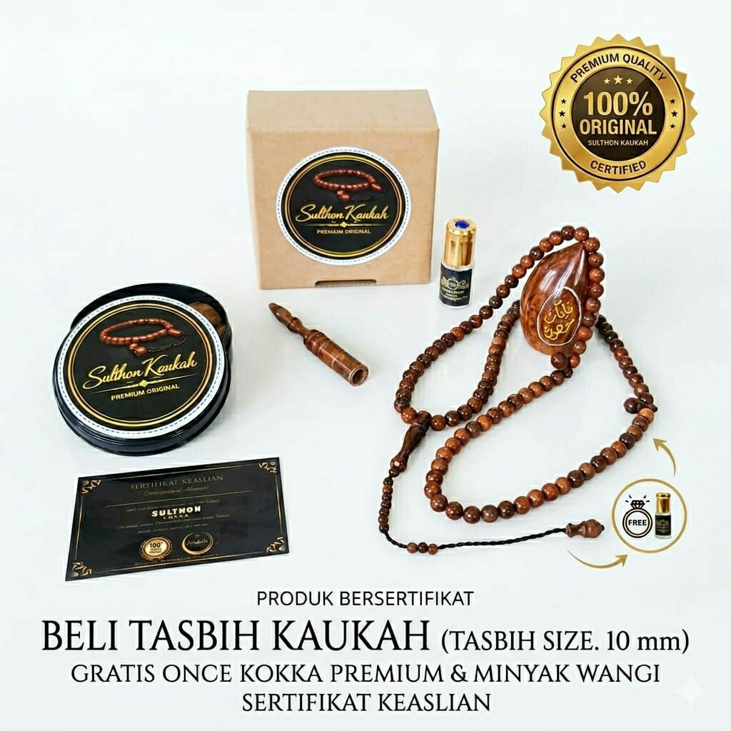 Tasbih Kaukah Sulthon Kaukah 10mm Set Lengkap Bersertifikat once
