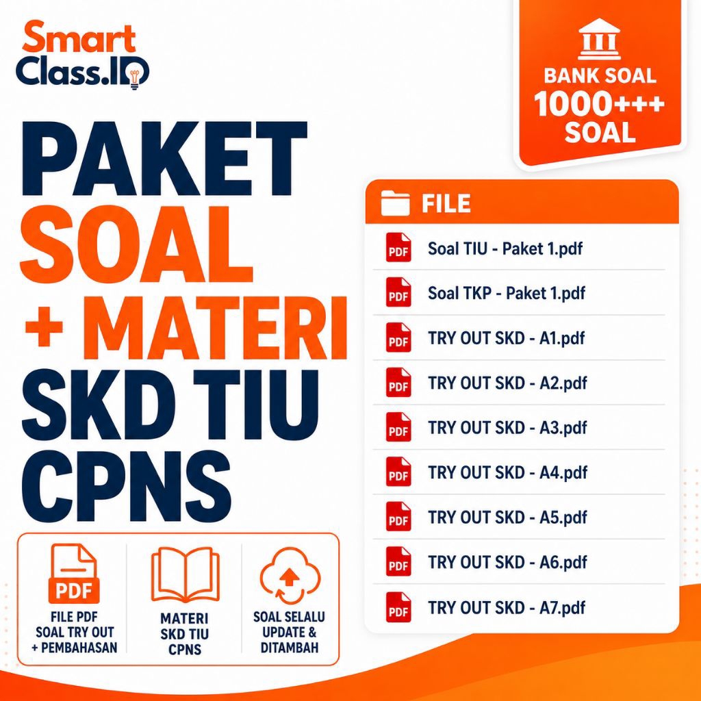 Paket Belajar Tes CPNS Lengkap Bank Soal 1000+ Materi SKD Bimbel TIU + Try Out