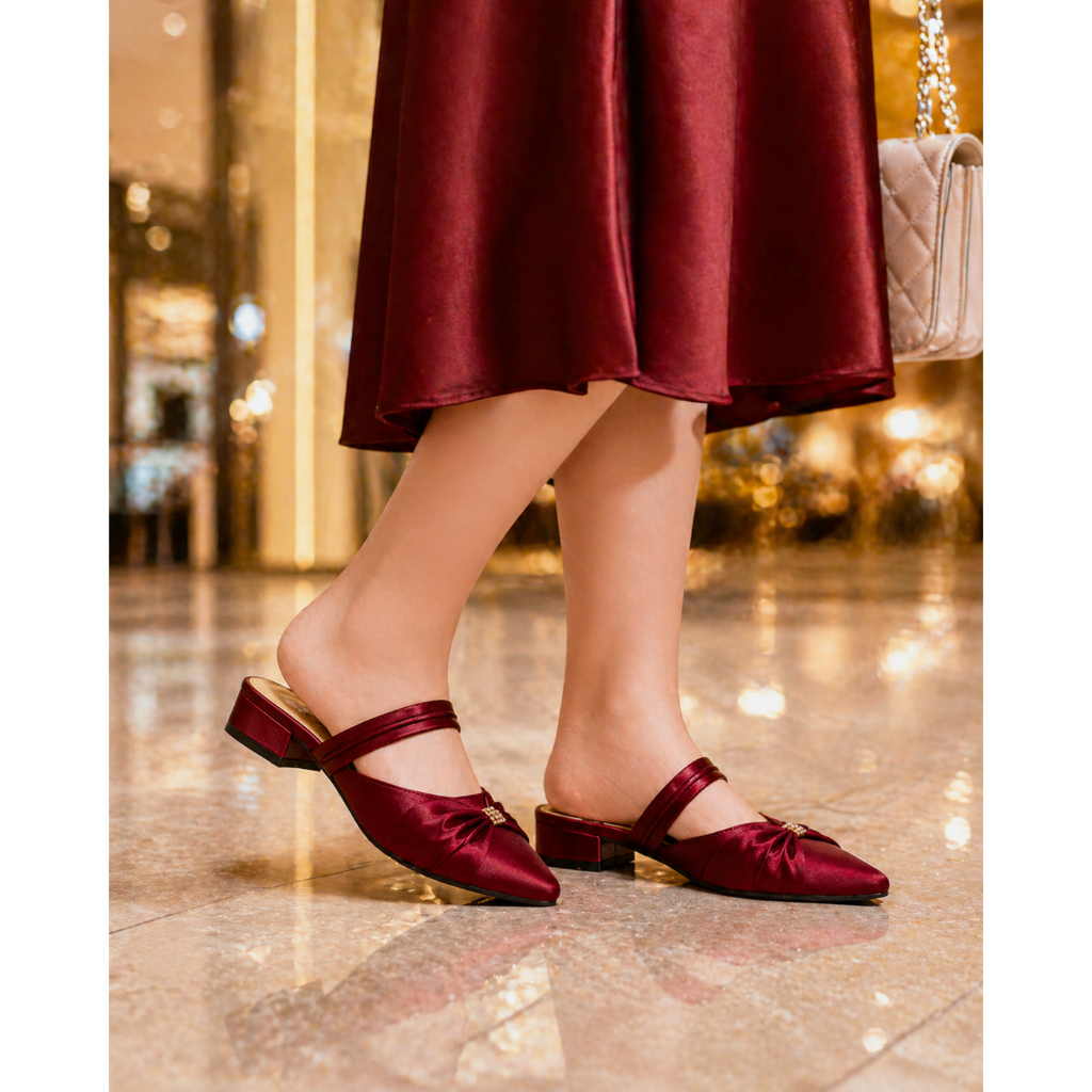 Hells wanita.sandal hak tahu 3 cm. sandal kondangan. hells pesta. selop wanita.sandal Wanita Bapau H