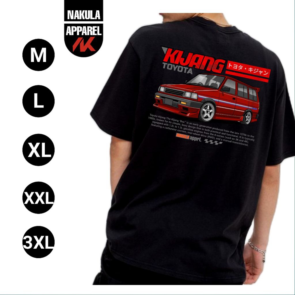 kaos mobil KIJANG kotak versi merah maroon