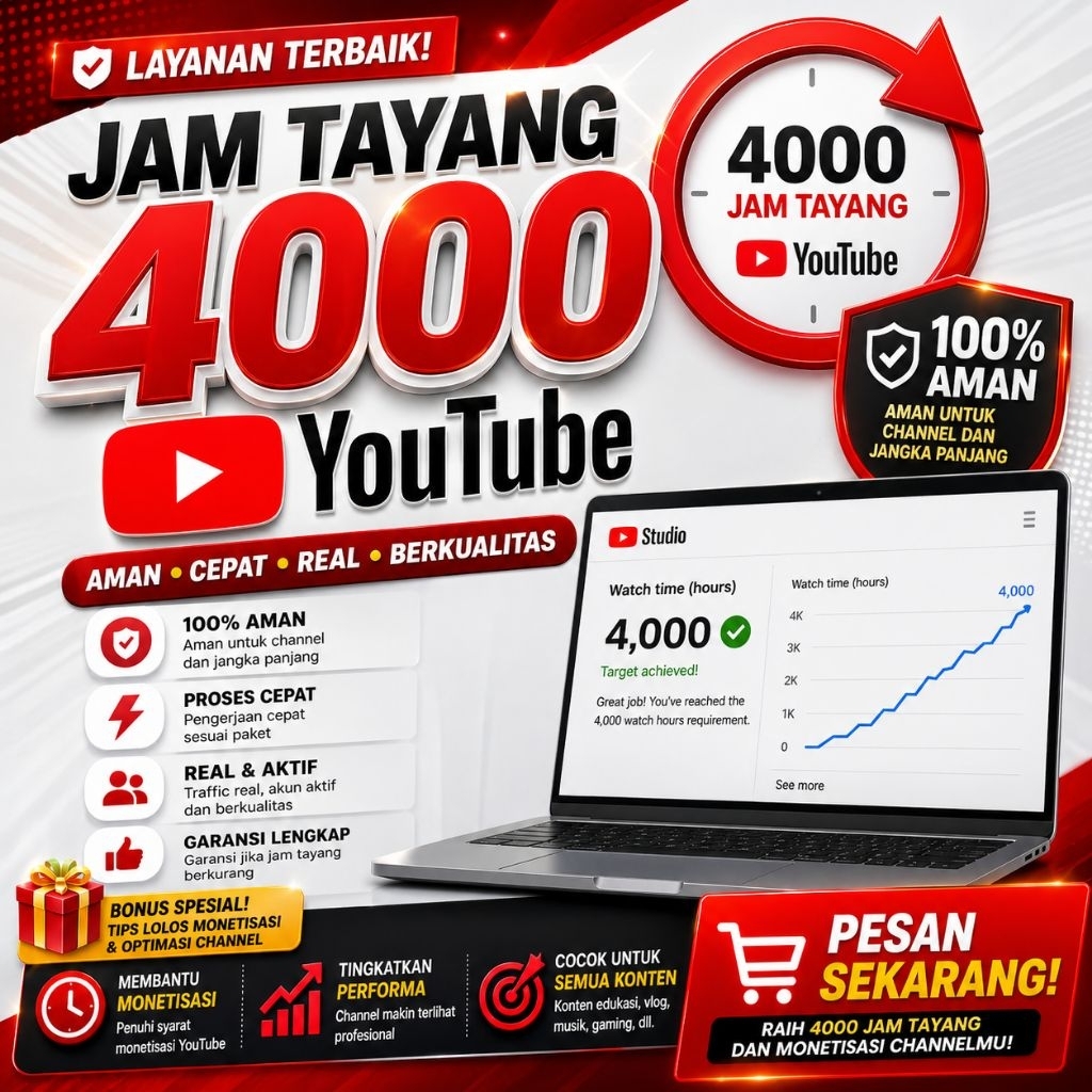 JAM TAYANG YOUTUBER 4000 UNTUK MONET