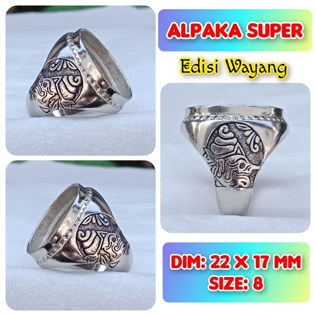 cincin emban batu akik batu permata alpaka super ukir Bali.10