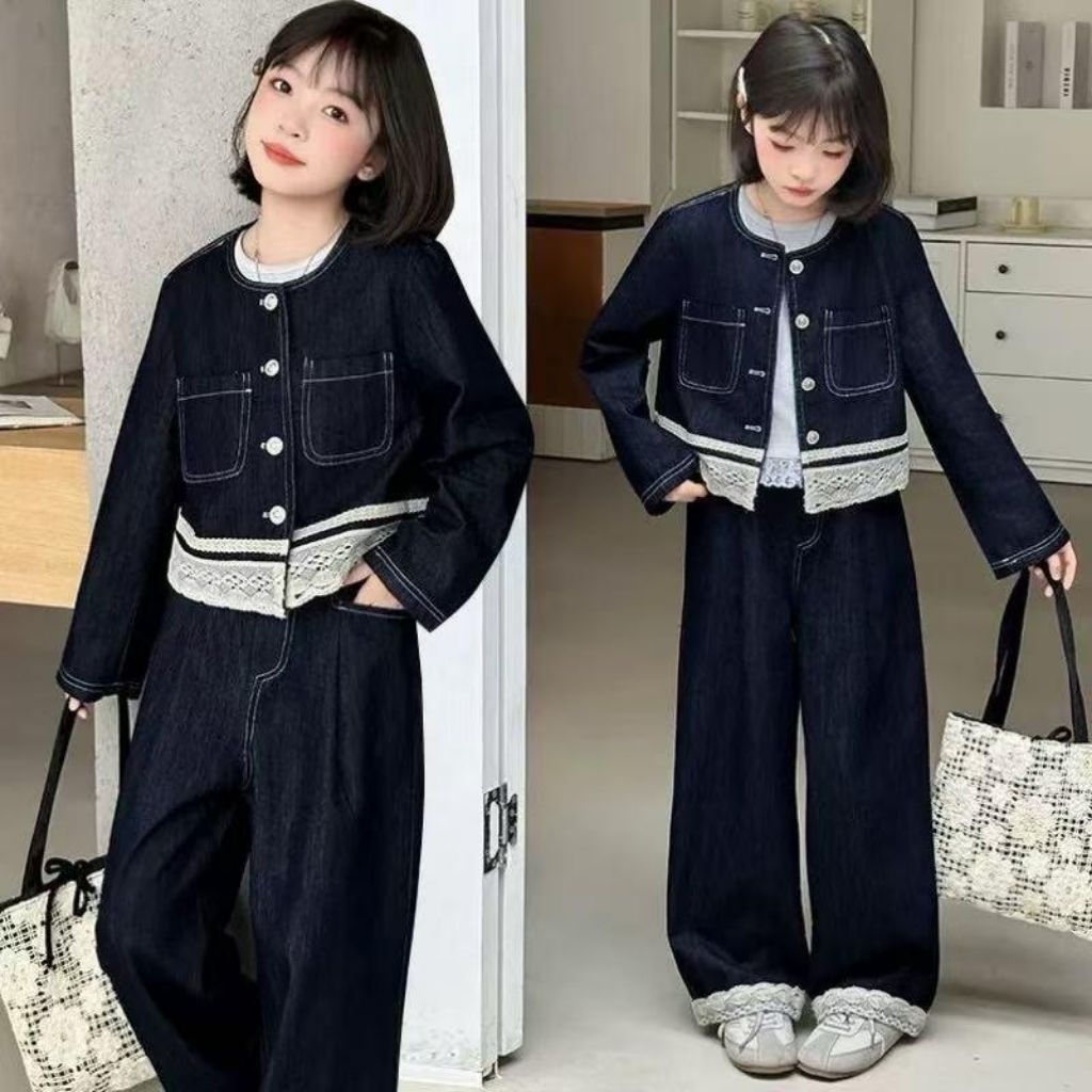 Setelan anak perempuan - XIAOXI size 160 & 170 Setelan Levis - Baju anak perempuan BKK import