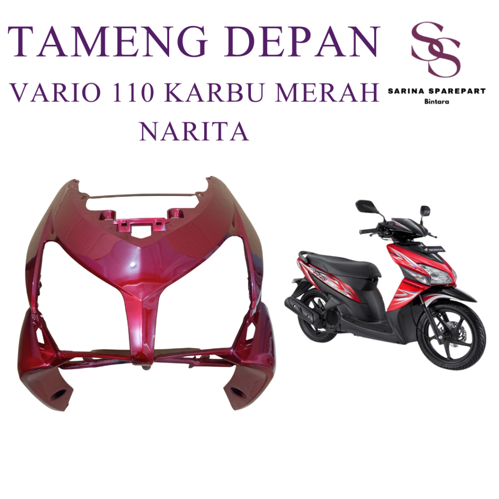 Tameng Panel Depan Vario 110 Karbu Cover Body Tameng Depan Vario 110 Karbu KVB MERAH Narita