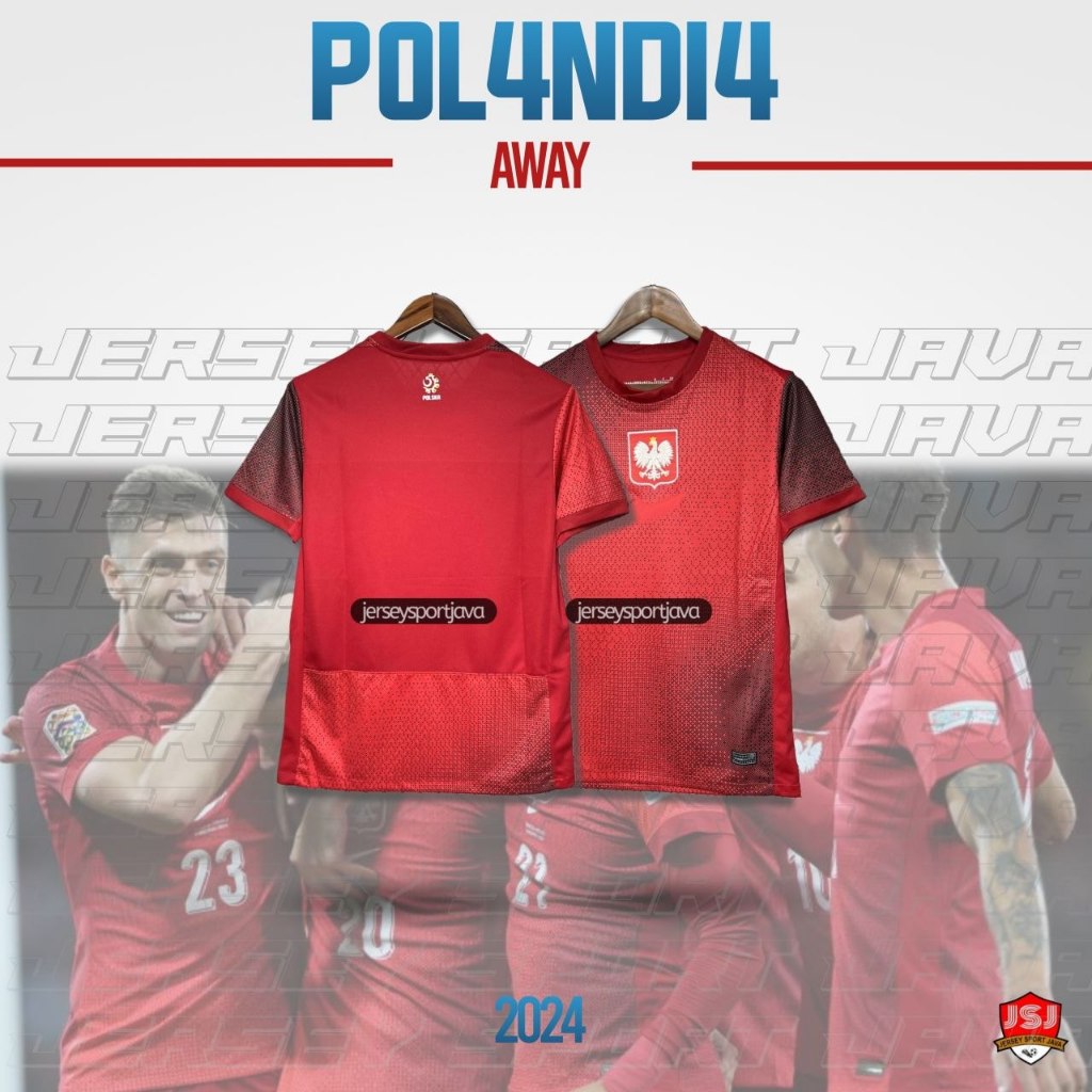 ( BISA COD ) JERSEY BAJU BOLA PRIA POLANDIA AWAY EURO 2024 GRADE ORI - IMPORT