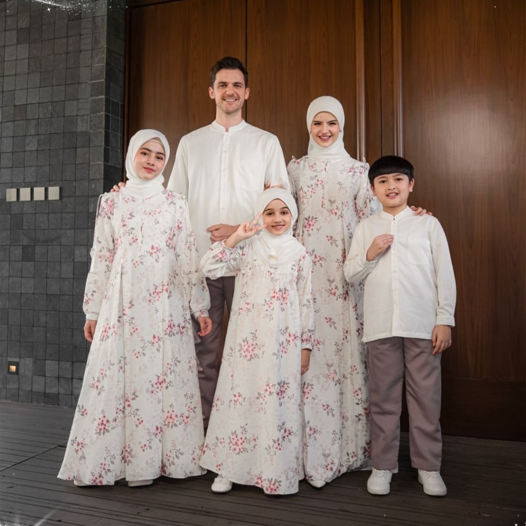 Sarimbit Keluarga /Sarimbit Lebaran /Sarimbit Royal Pastel Putih By Ethica