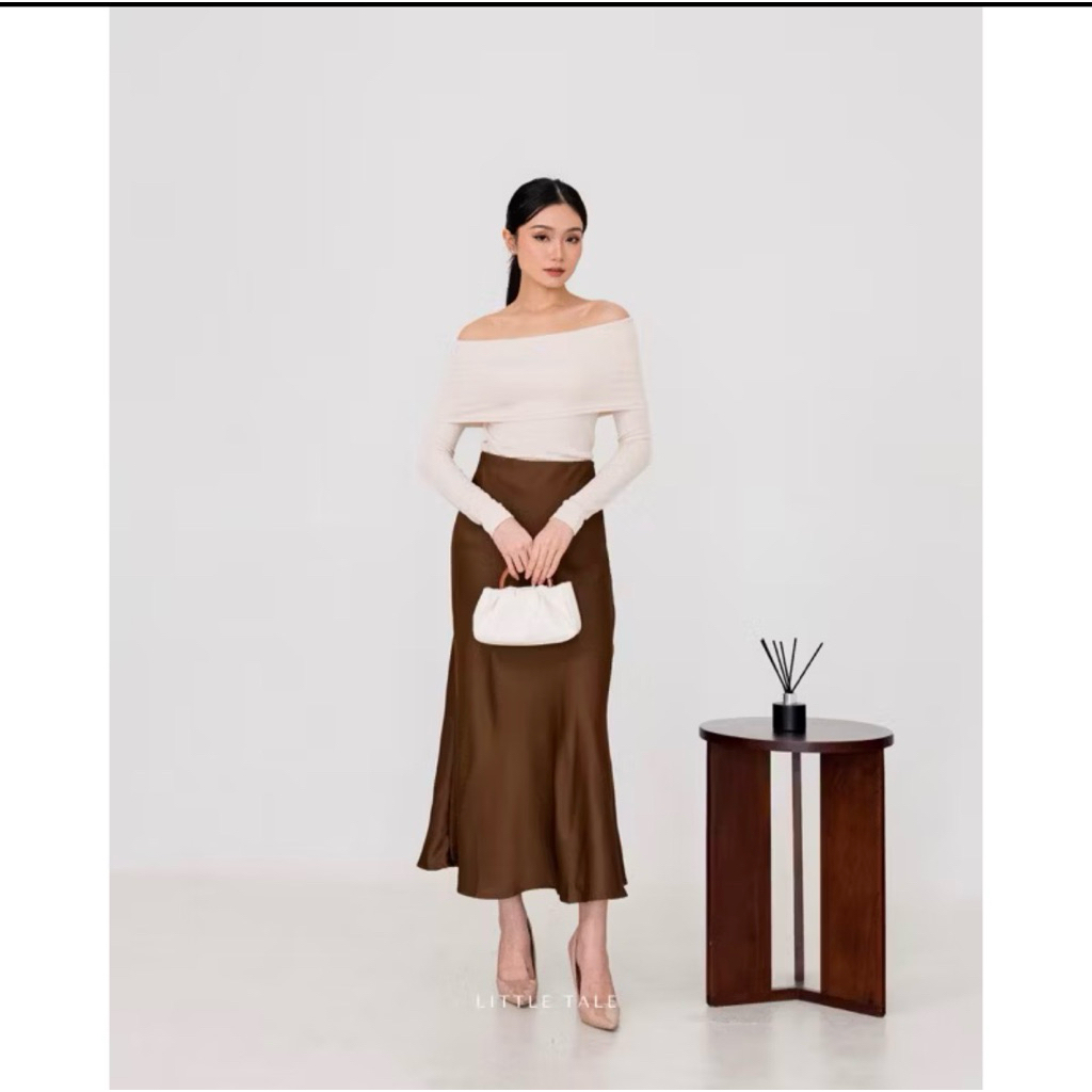 Preloved Little Tale - Meadow Silk Skirt / Rok Wanita / Rok Satin / Korean Skirt / Maxi Skirt