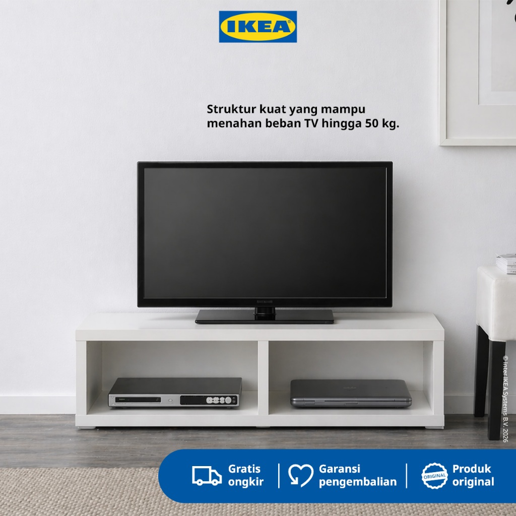 IKEA BESTA Meja TV Minimalis Dengan Penyimpanan Putih 120x40x38 cm