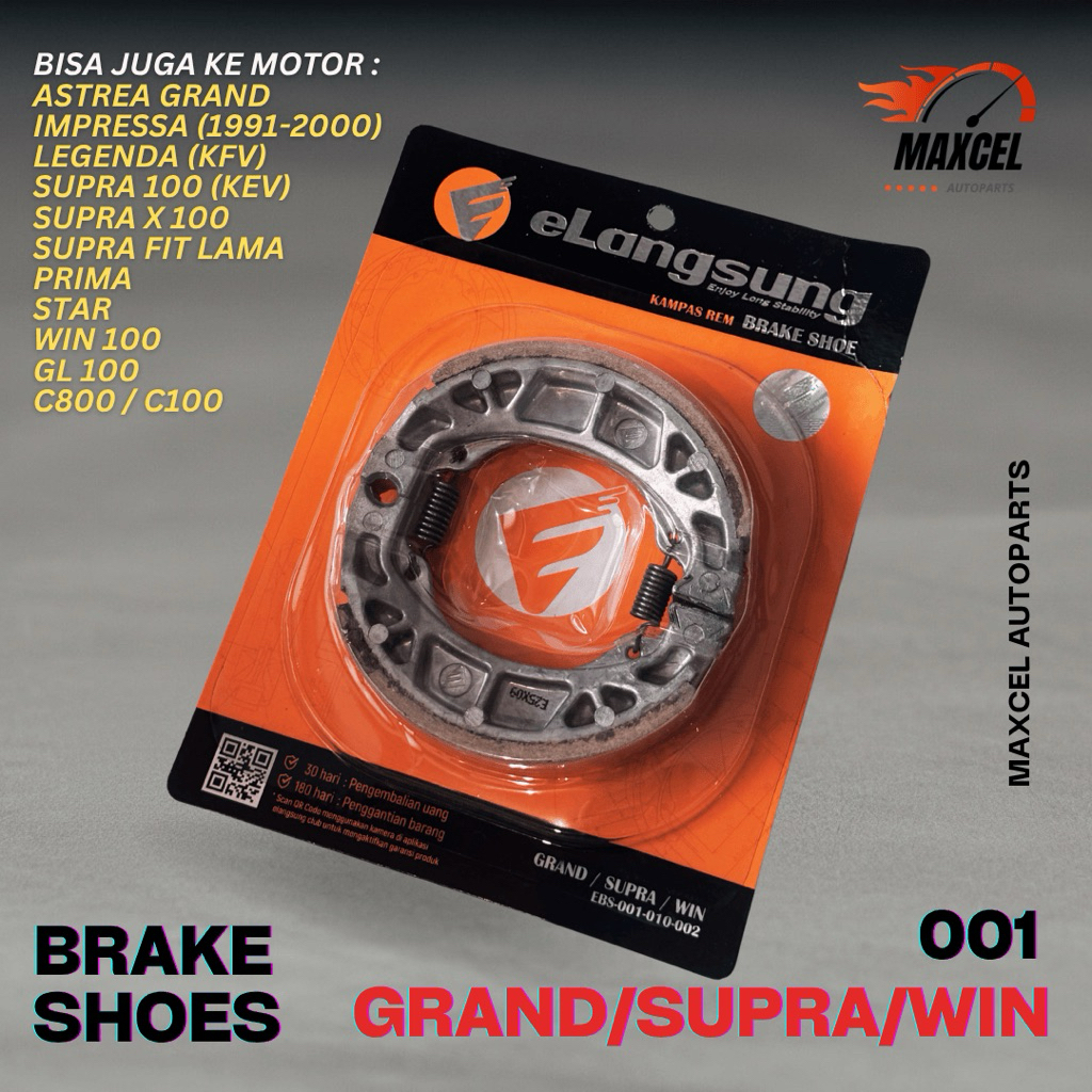 KAMPAS REM BELAKANG TROMOL BRAKE SHOES - GRAND SUPRA X 100 SUPRA LAMA WIN 100