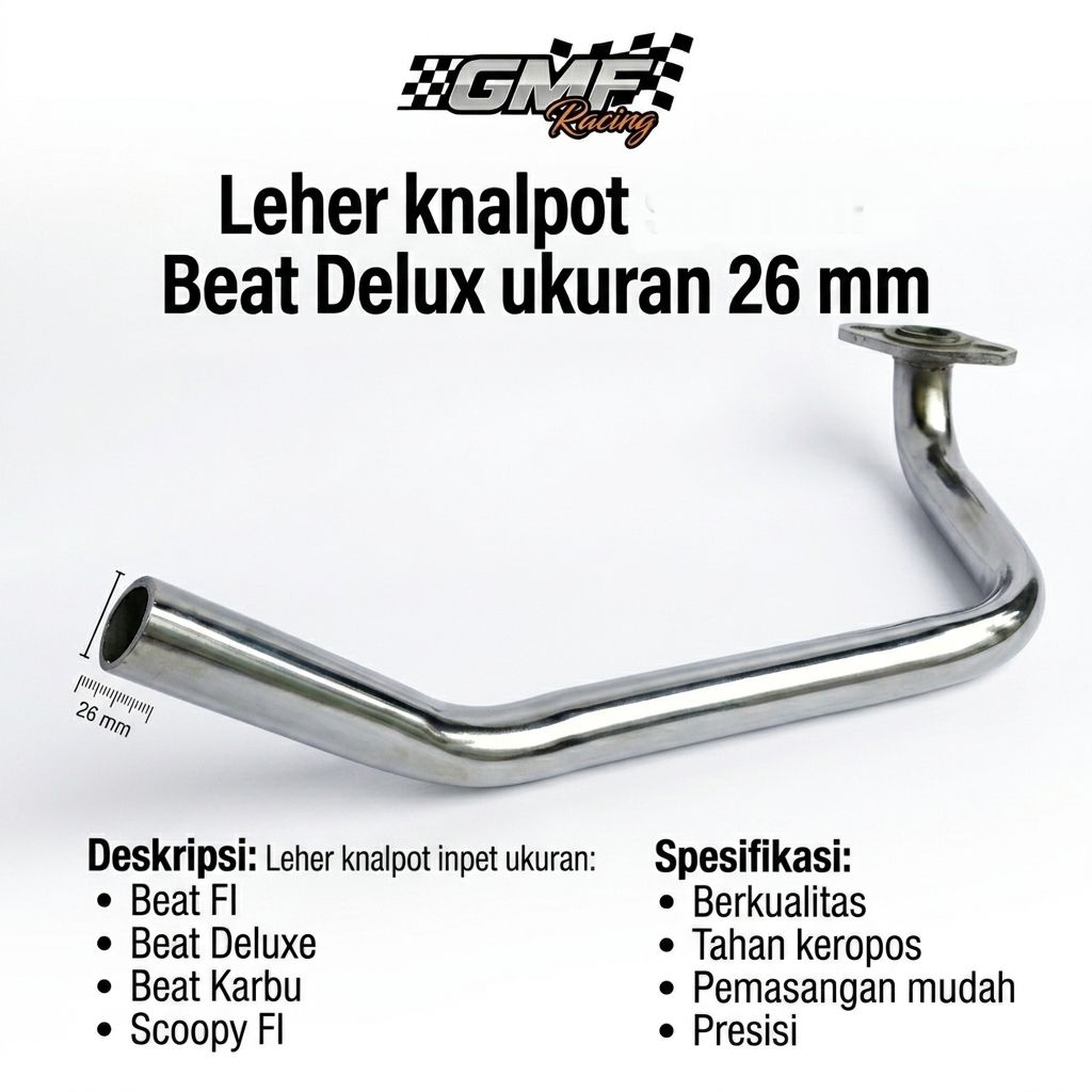 Leher Pipa Knalpot Inlet 26 Beat FI Beat Karbu Scoopy FI Beat Delux