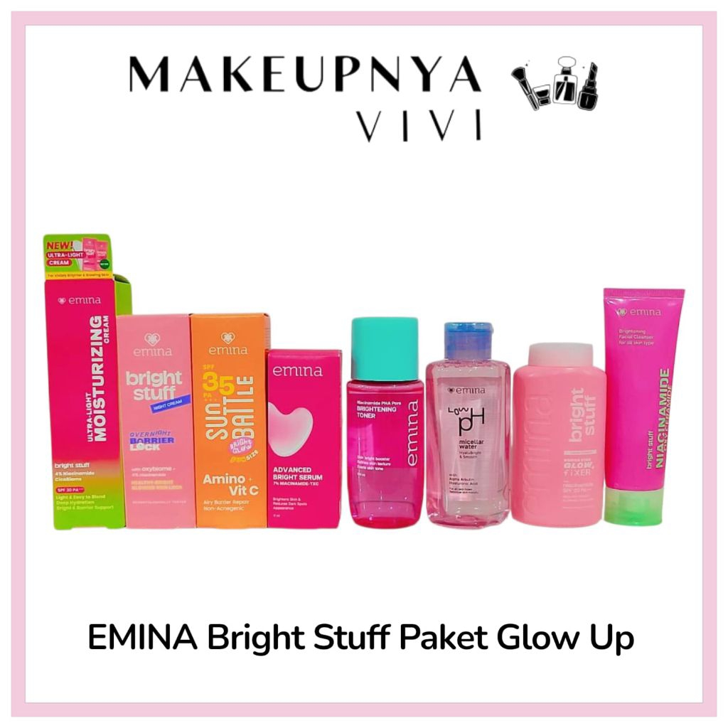 Bisa COD Paket EMINA 1 Satu Paket Series Lengkap Komplit Ekonomis / Paket Hemat Emina Bright Stuff u
