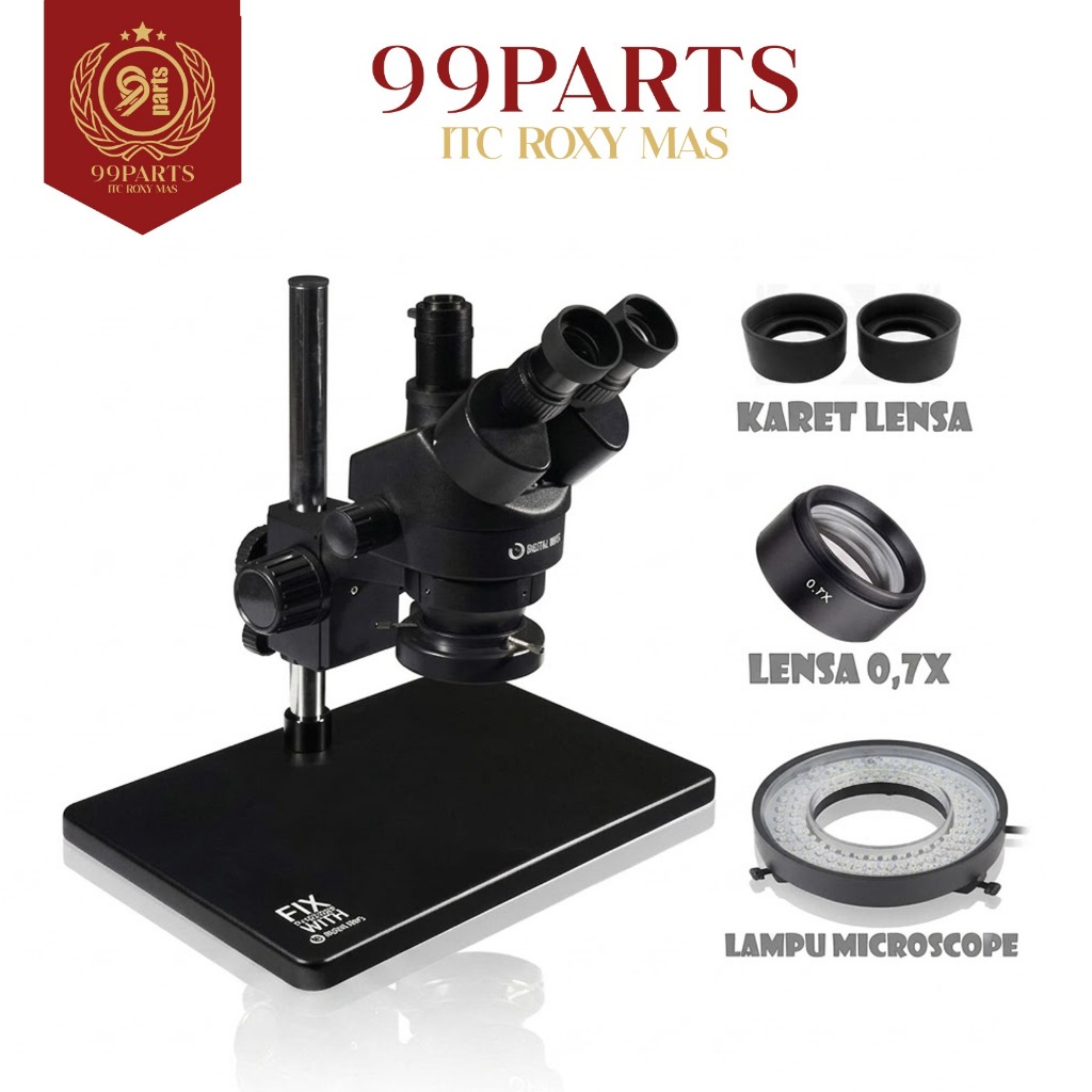 99SPS - Mikroskop Digital Ways DW TC-X Black Trinoculer Free Lensa Peninggi 0.7X Original High Quali