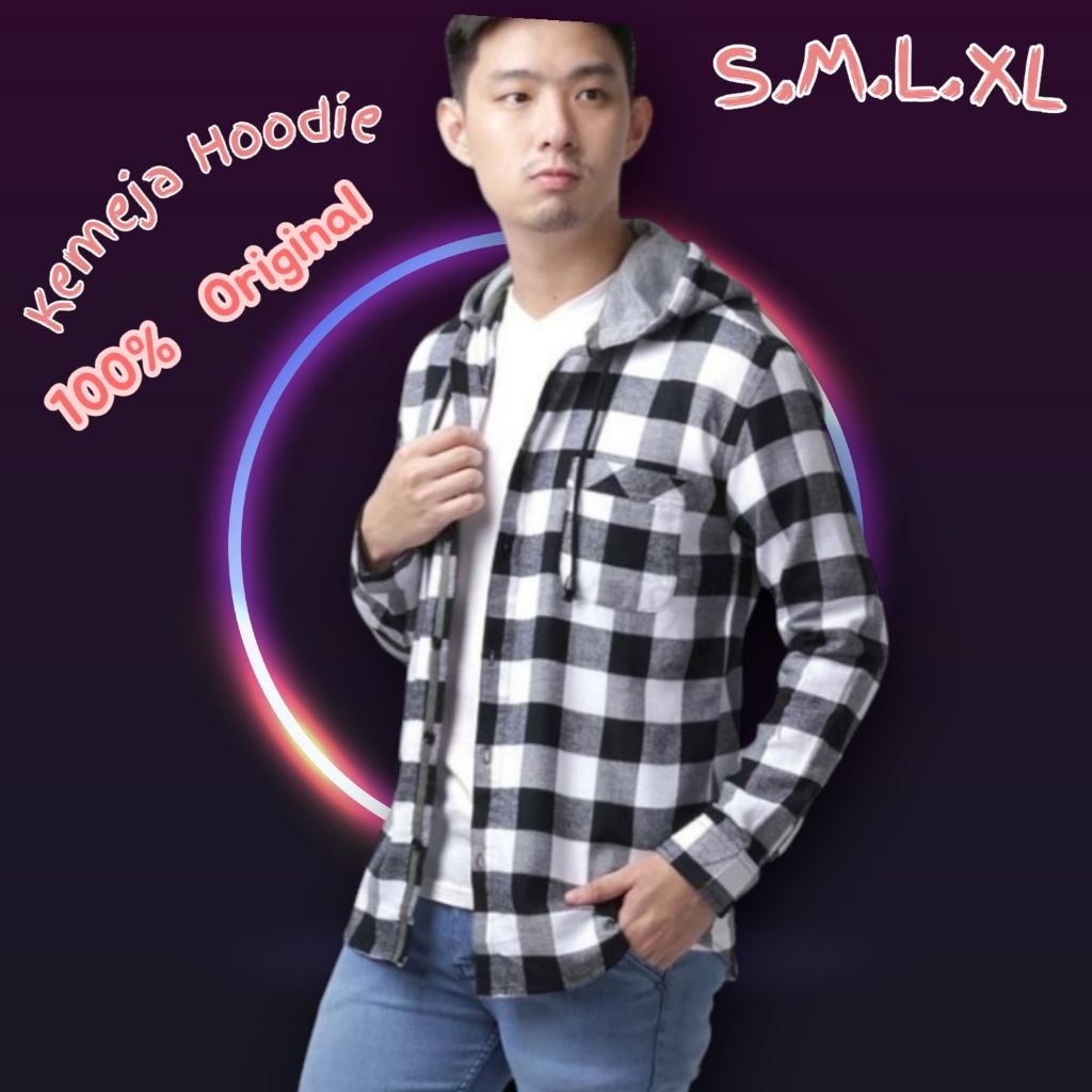 KEMEJA HOODIE PRIA/KEMEJA_LENNGAN PANJANG PRIA_KEMEJA FLANEL PRIA/KEMEJA PAKAI KUPLUK PRIA