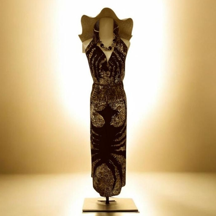 Dress Batik Wanita Premium V-Neck Halter/Longdress Elegan Slim Fit/Baju Batik Kondangan/Longdress Pe