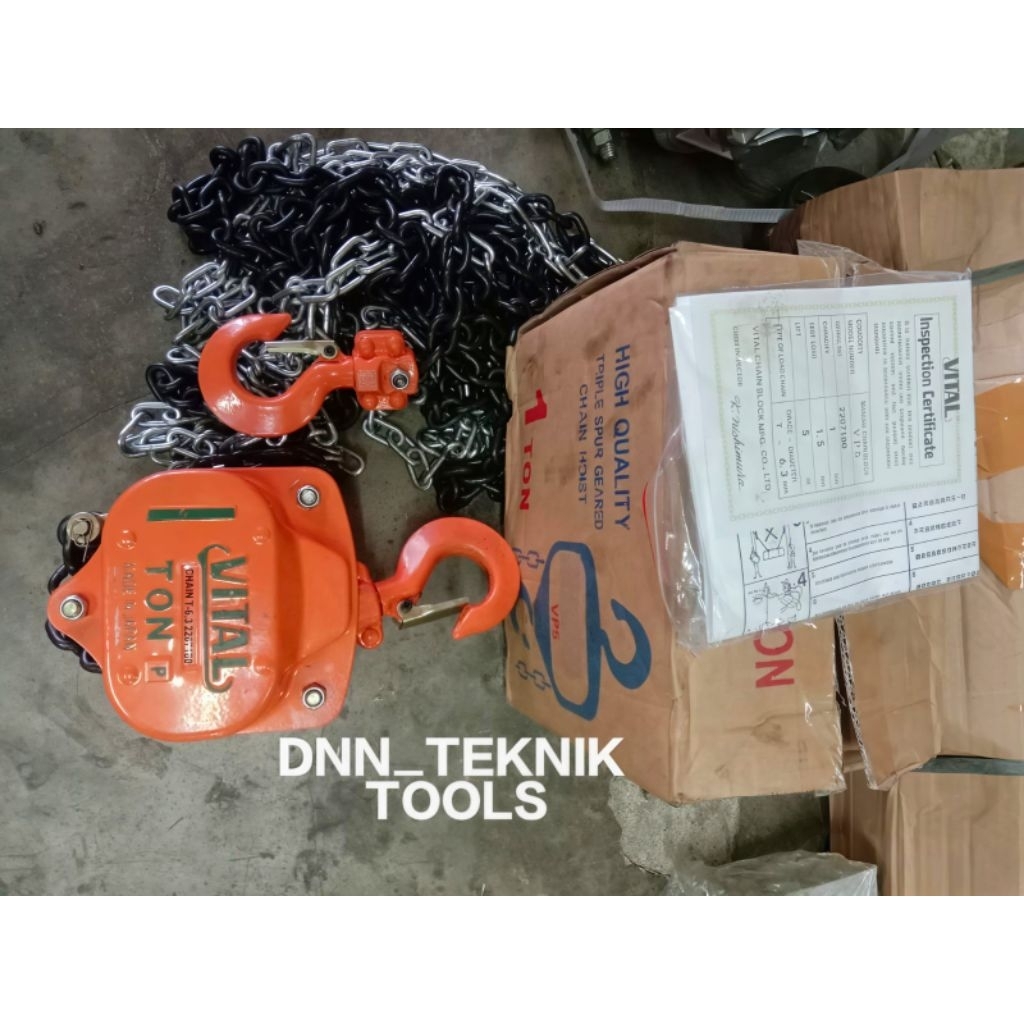 Chain Block 1 Ton x 15 Meter Vital Takel 1 Ton x 15 Meter vital Japan