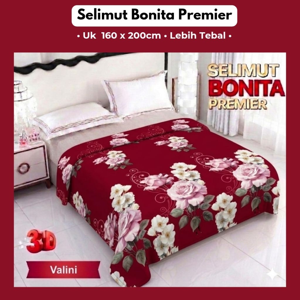 Selimut Bonita Dewasa Paulina dan Premier Tebal Premium Super Lembut Hangat