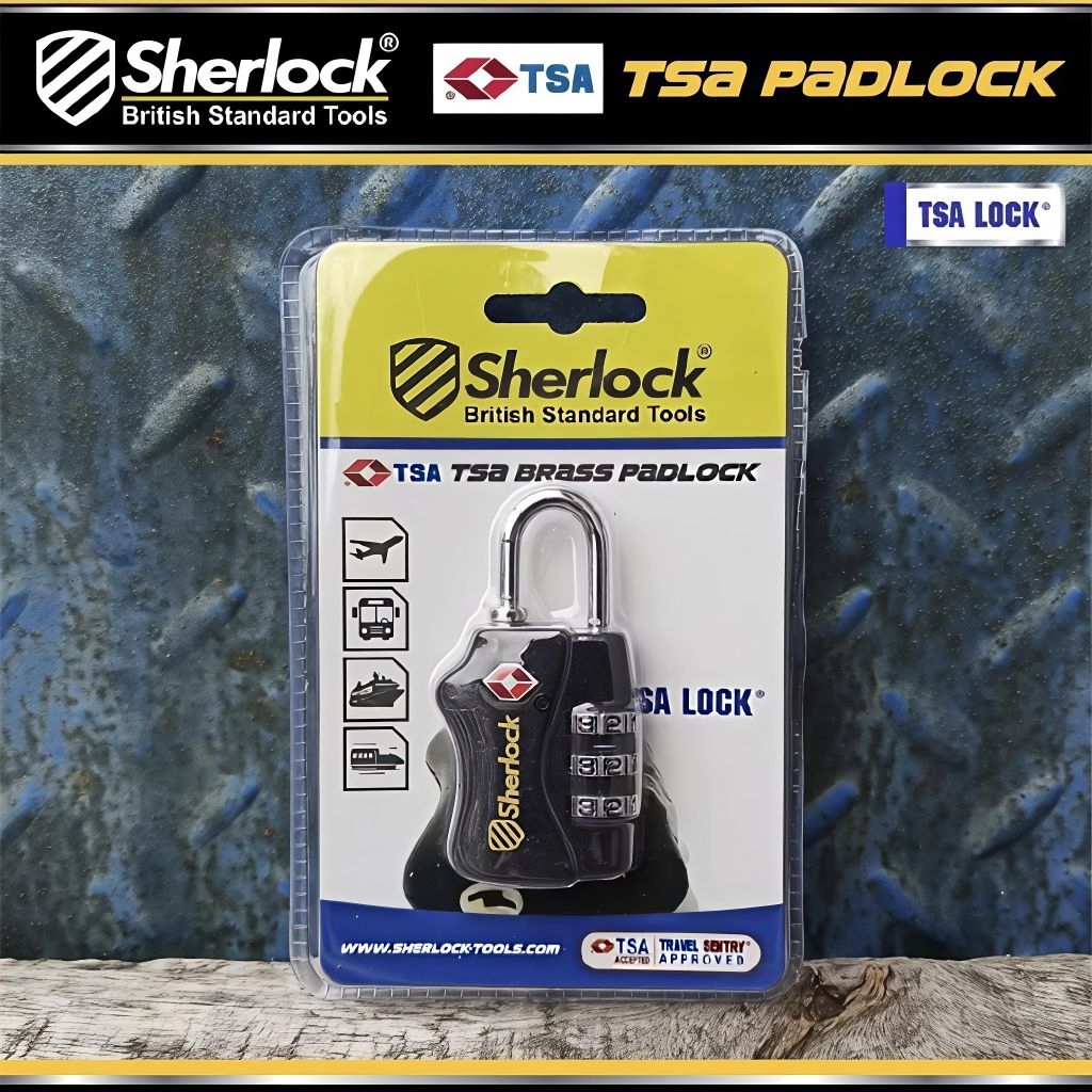 GEMBOK KOPER SHERLOCK KODE TSA / GEMBOK TAS SHERLOCK ANGKA TSA/ GEMBOK PERLENGKAPAN HAJI DAN UMROH T