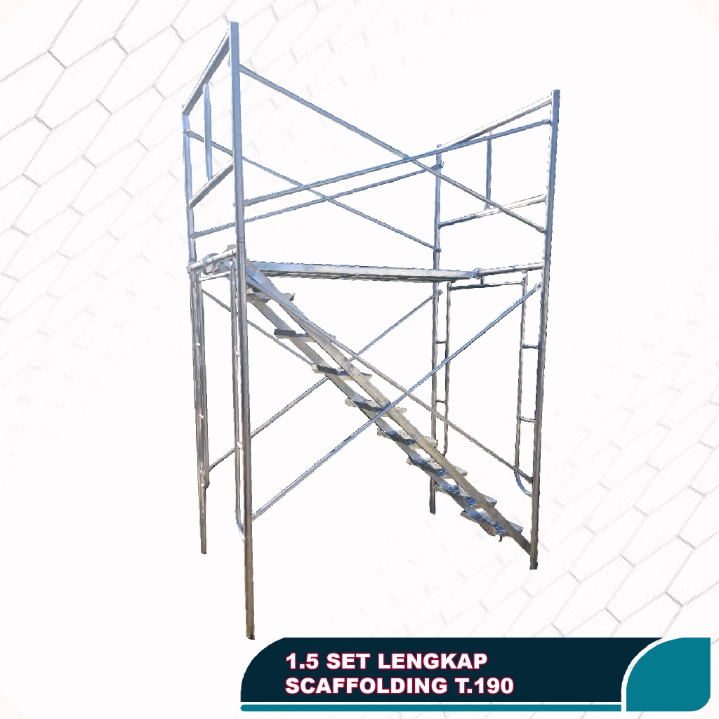 SCAFFOLDING 1.5 SET MAINFRAME 190 LENGKAP CATWALK TANGGA - GALVANIS