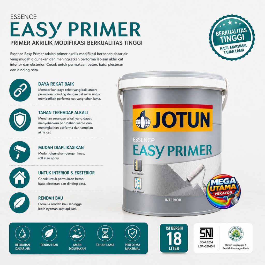 Jotun Easy Primer 18L (25kg) / Cat Dasar Dinding Tembok Interior