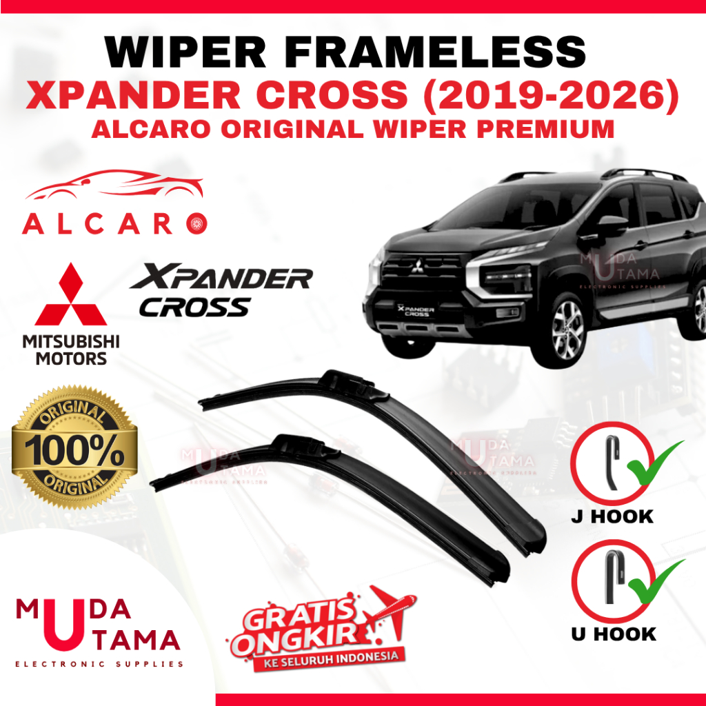 Wiper Frameless NEW XPANDER 2025 s/d 2026 Original Alcaro - Sapu Kaca XPANDER - Wiper NEW XPANDER Fr
