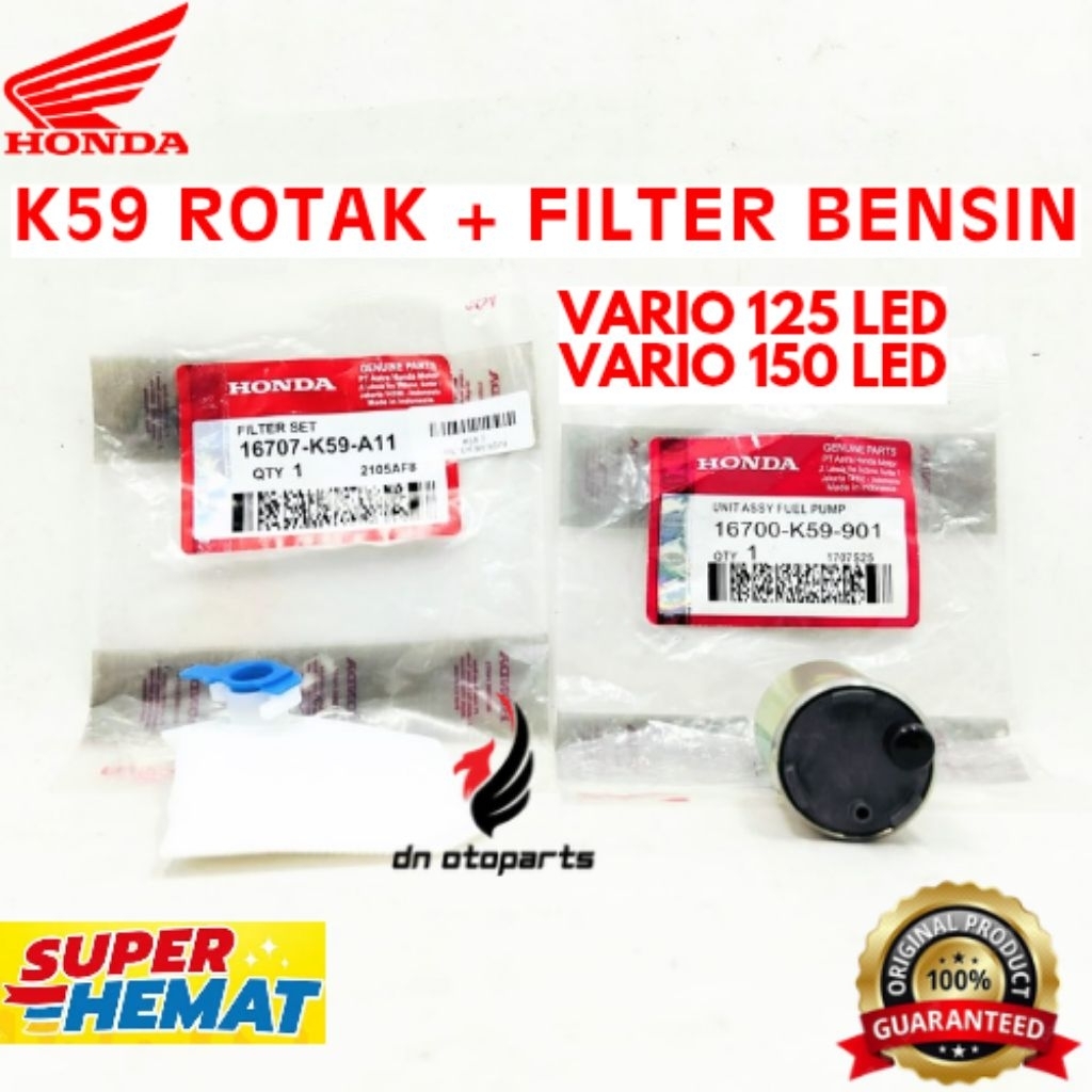 ROTAK + FILTER BENSIN ORIGINAL HONDA KODE K59, ROTAK + FILTER BENSIN VARIO 125 LED, ROTAK + FILTER B