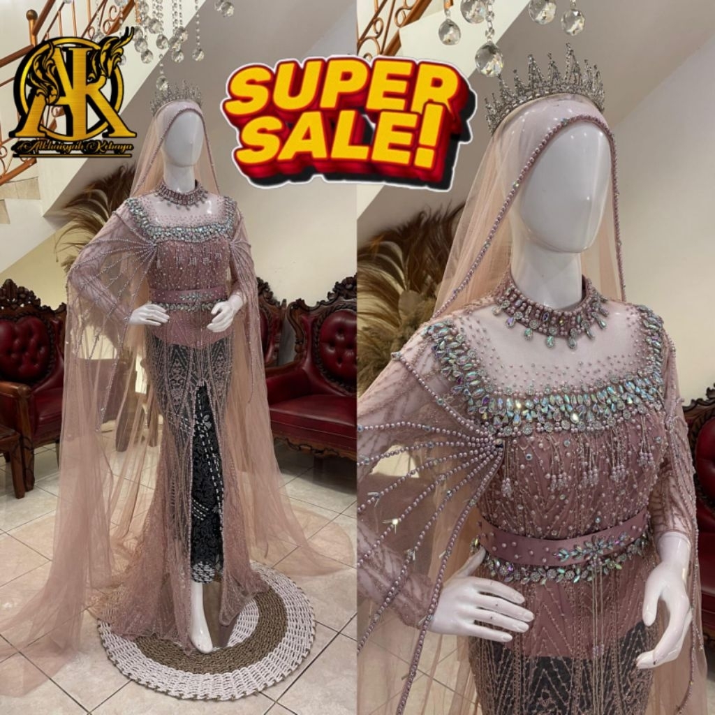 Kebaya akad pengantin full payet premium / Kebaya akad nikah mewah elegan