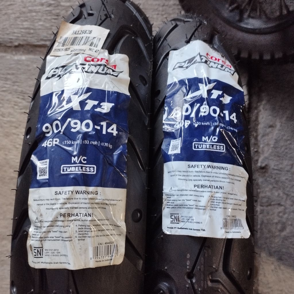 Ban luar corsa 80/90 14 90/90 14 Tubbles tahun baru