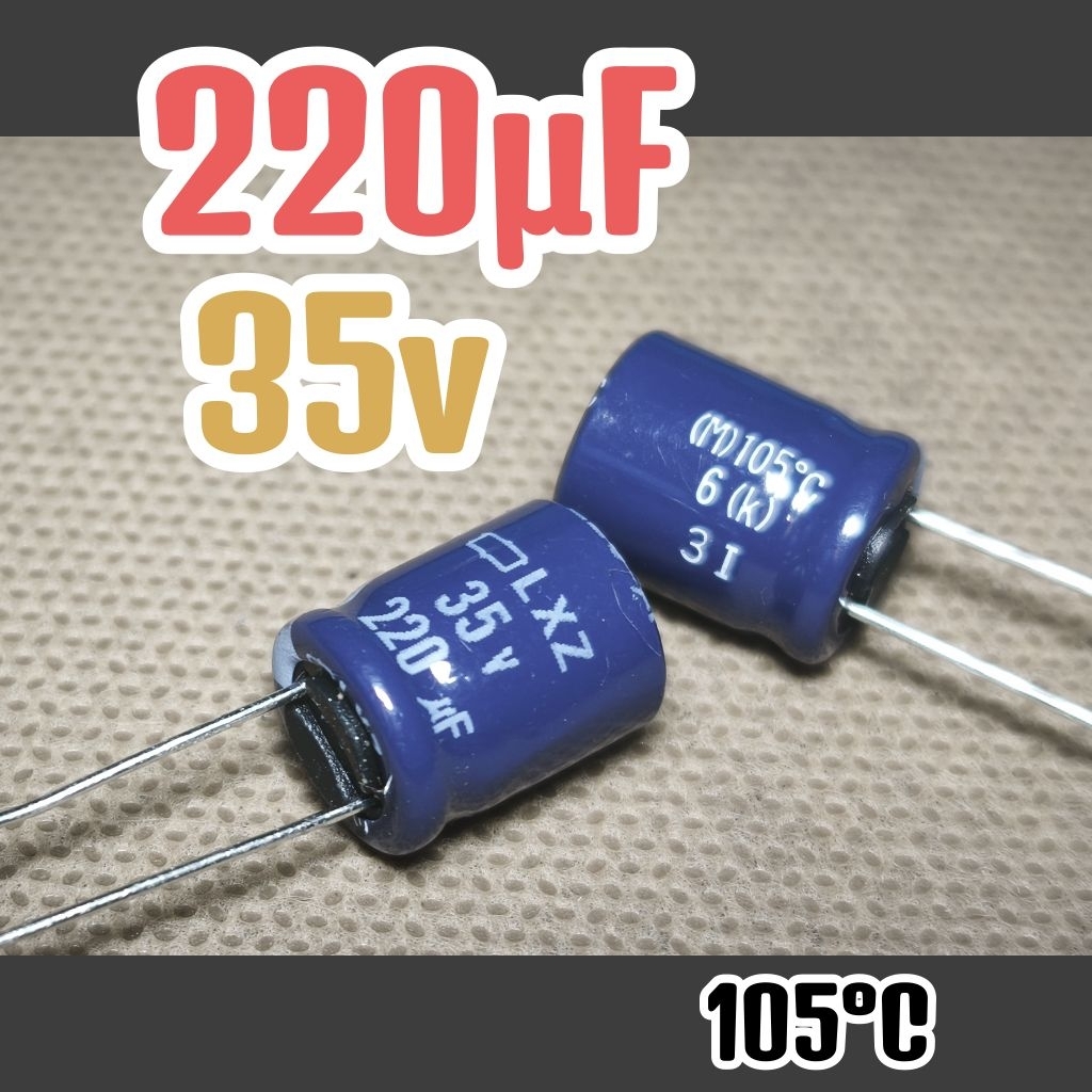 Kapasitor capasitor elko elco 35v 220uf 35v 220 uf 35 v 35volt 220uF ORIGINAL