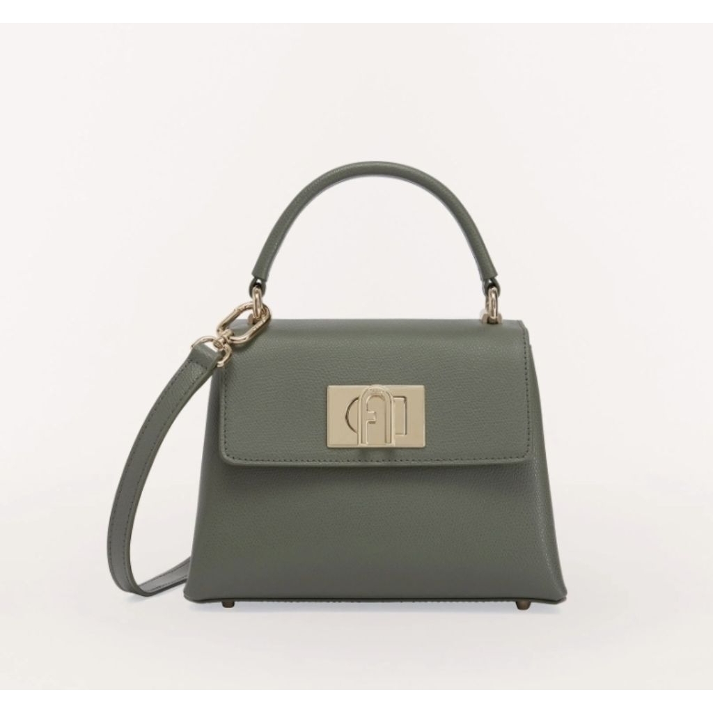 Furla 1927 mini top handle bag green original store tas wanita