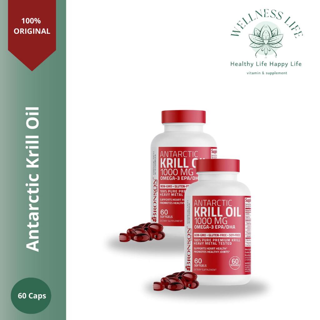 Bronson Antarctic Krill Oil 1000 mg 60 softgel Omega 3 EPA, DHA - BRONSON KRILL OIL