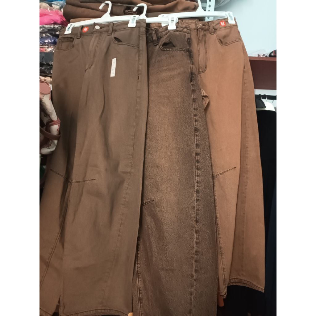 celana barrel GU JINS jeans jogger pull on rok duyung kulot denim dan plisket