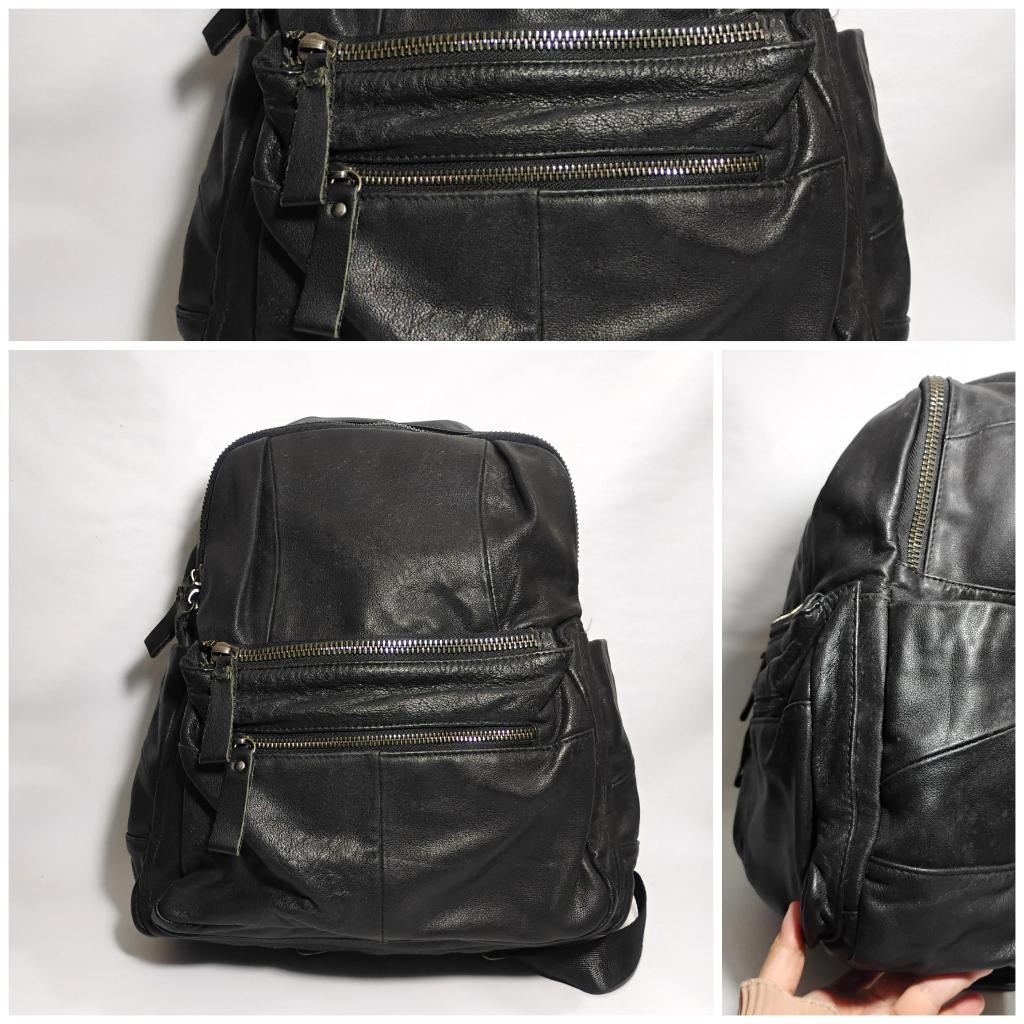 [PRELOVED] Ransel Tas kulit kulas Pria Wanita Warna Hitam