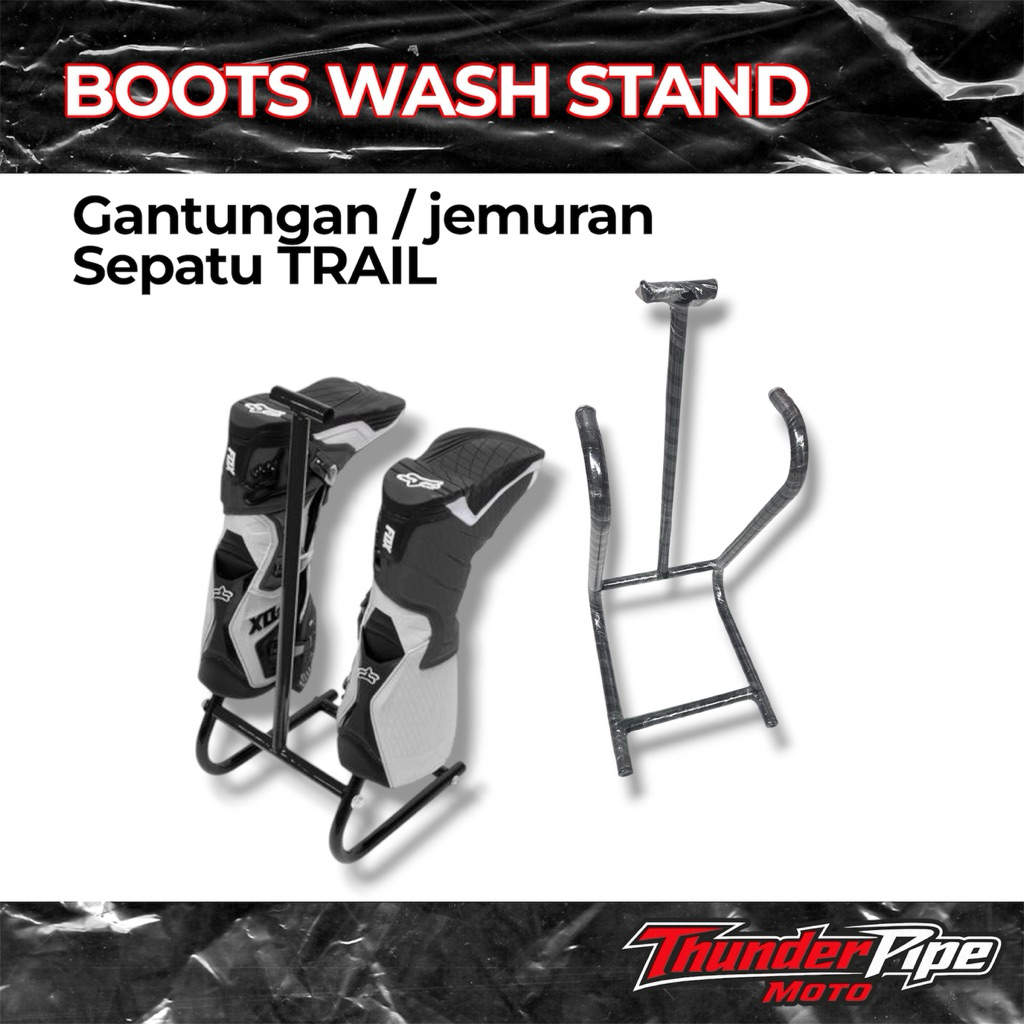 Boots Wash Stand Gantungan Jemuran Sepatu Helm Trail Roadrace Universal | Stand Cuci Jemur Sepatu Mo