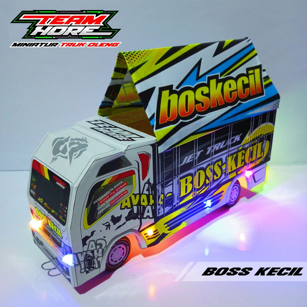 MINIATUR TRUK OLENG MINIATUR TRUK LAMPU TERPAL TRUK OLENG RODA KAYU BISA