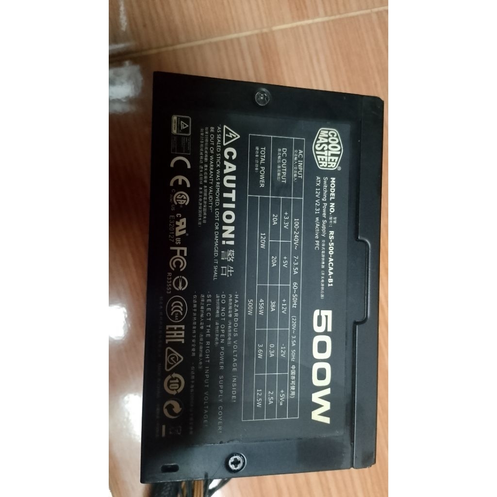 psu cooler master 500w 80+