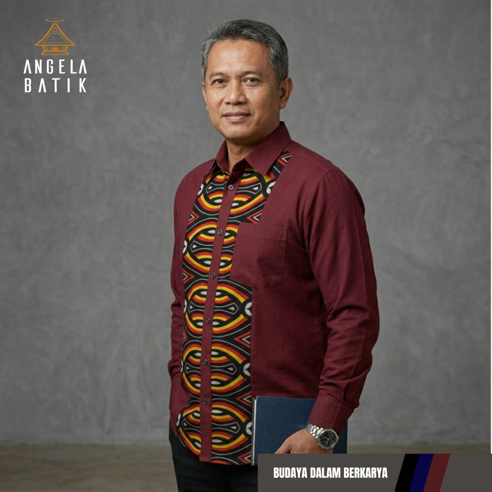 Angela Batik | Batik Motif Toraja Pria TR31 | Kemeja Pria Katun Lengan Panjang Toraja SE33
