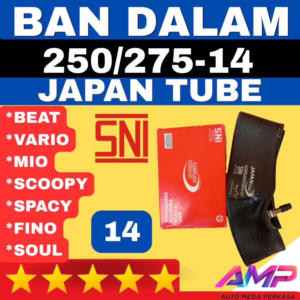 BAN DALAM RING 14 MURAH BEAT VARIO SCOOPY MIO VELG 14 JAPAN TUBE RING 14,SNI 250/275-14 BEAT,VARIO,S