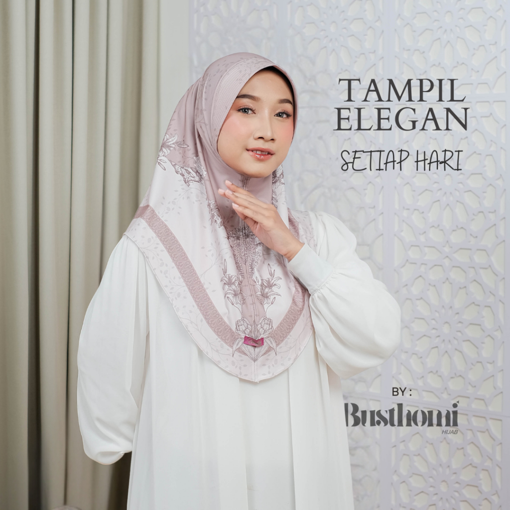Bergo Hijab Instan Jilbab Bergo Jersey Premium Kerudung Motif Bunga Aziza
