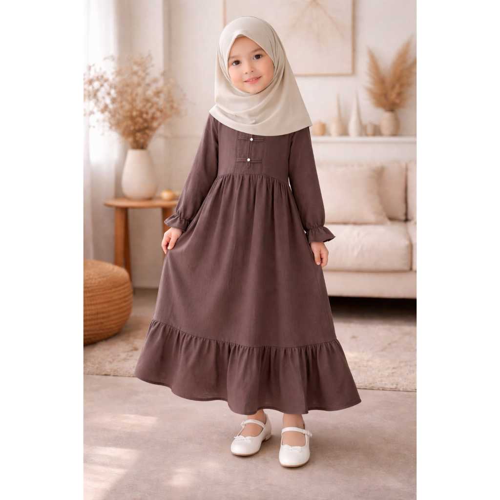 GAMIS ANAK CHEONGSAM KEKINIAN RAYON TWILL