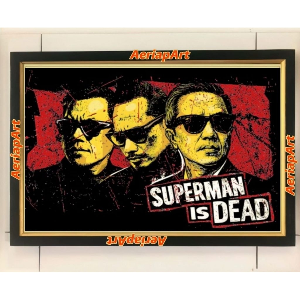 hiasan dinding poster Boby  Superman is dead plus figura ukuran 53*37