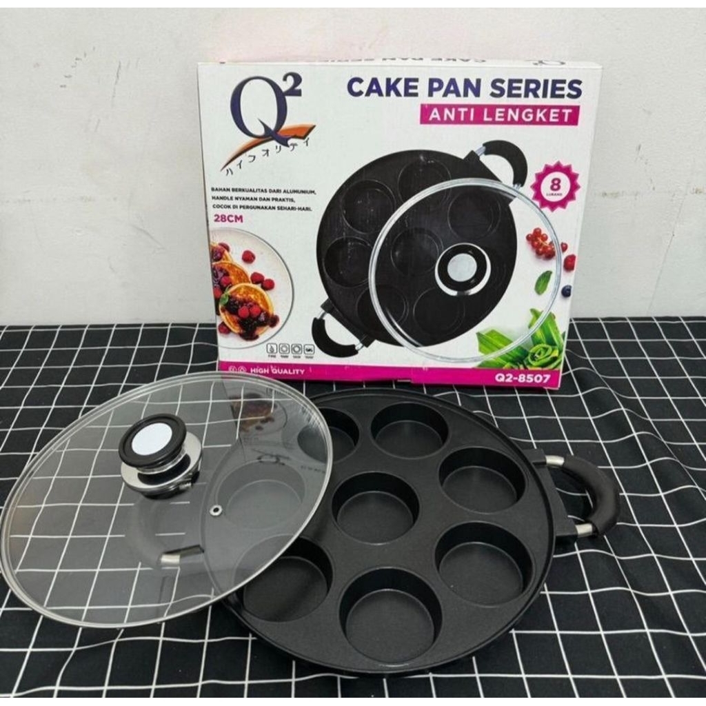 MBG Cetakan Kue Lumpur Martabak Mini Loyang Kue 8 Lubang Datar Q2