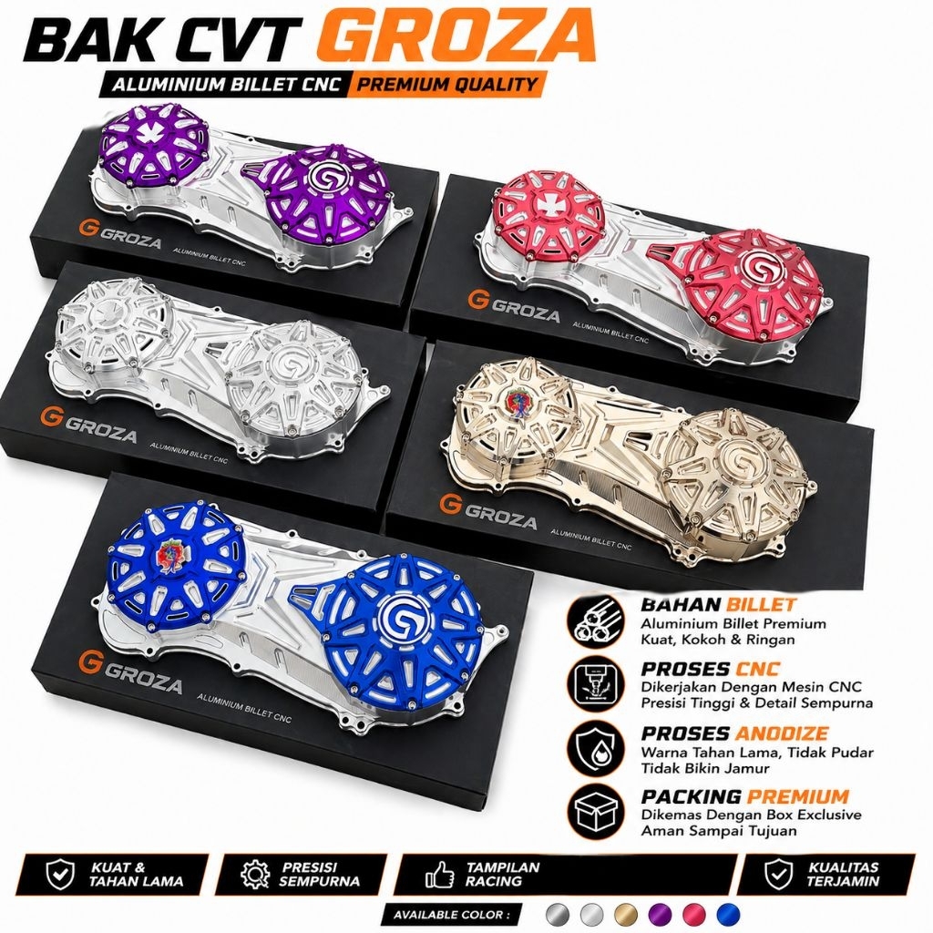 BAK CVT GROZA CNC ALUMINIUM BILLET NMAX NEW AEROX NEW NMAX NEO AEROX ALPHA NMAX TURBO AEROX TURBO