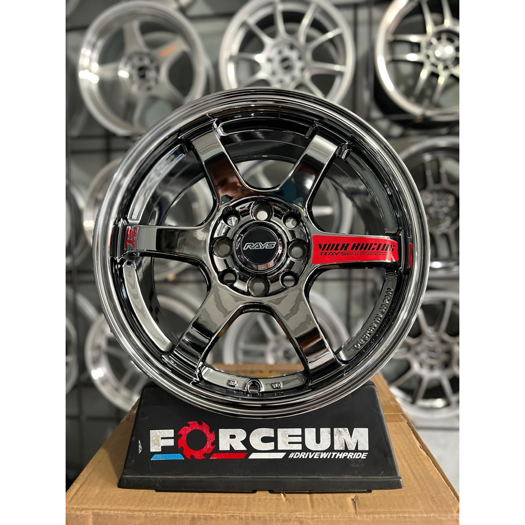 velg mobil te37 r15 black chrome lebar 7 et42 kondisi baru
