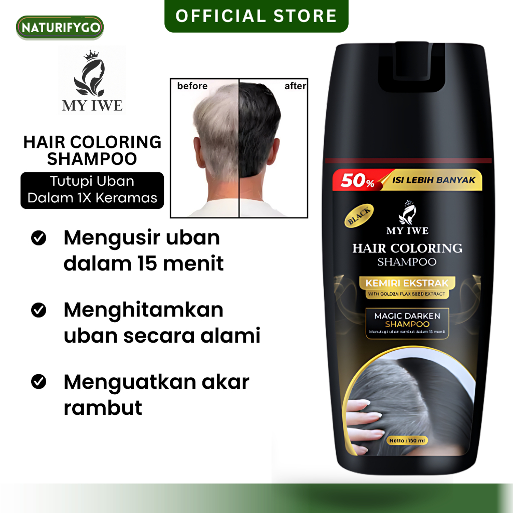 My Iwe Shampo Hair Coloring 150 ml My Iwe Shampo Grosir 2 pc lebih murah